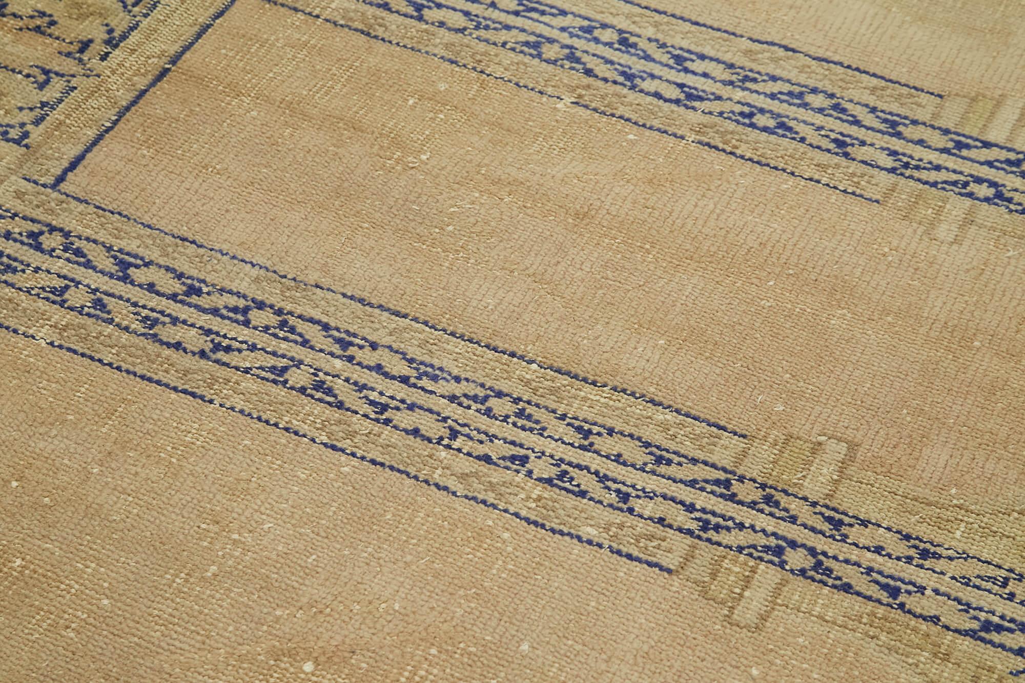 Zile Bej Eskitme Pamuk Yün El Dokuma Halısı 142x331 Agacan