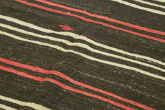 Striped Kilim Kahverengi Çizgili Keçi Tüyü El Dokuma Halısı 171x305 Agacan