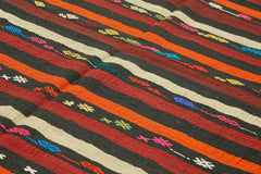 Striped Kilim Kahverengi Çizgili Keçi Tüyü El Dokuma Halısı 248x337 Agacan