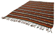 Striped Kilim Kahverengi Çizgili Keçi Tüyü El Dokuma Halısı 236x315 Agacan