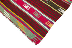 Striped Kilim Beyaz Çizgili Keçi Tüyü El Dokuma Halısı 162x290 Agacan