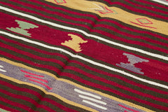 Striped Kilim Beyaz Çizgili Keçi Tüyü El Dokuma Halısı 162x290 Agacan