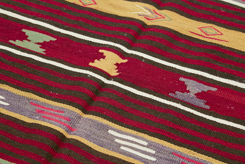 Striped Kilim Beyaz Çizgili Keçi Tüyü El Dokuma Halısı 162x290 Agacan