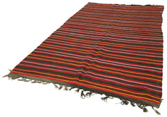 Striped Kilim Beyaz Çizgili Keçi Tüyü El Dokuma Halısı 186x317 Agacan
