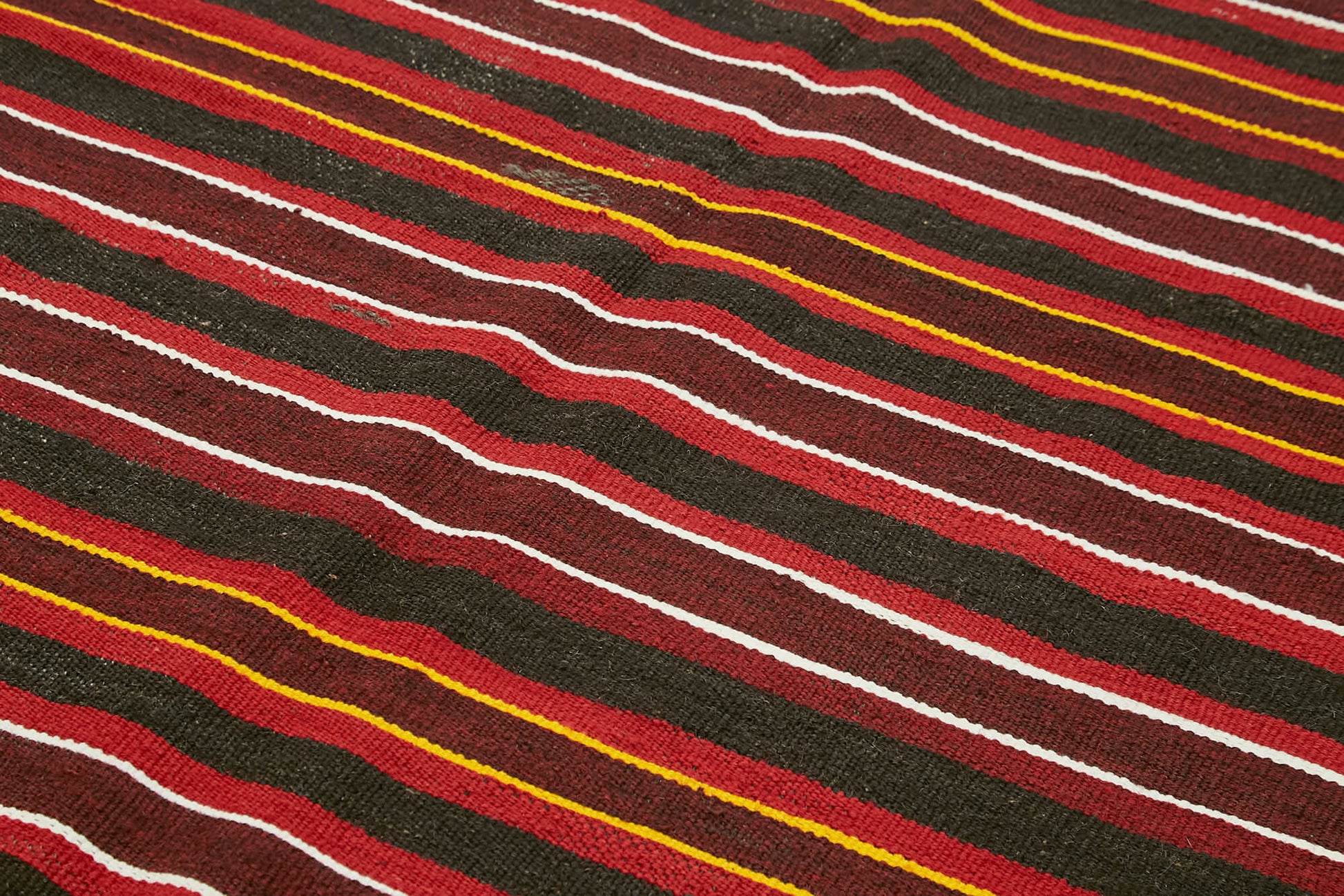 Striped Kilim Beyaz Çizgili Keçi Tüyü El Dokuma Halısı 186x317 Agacan