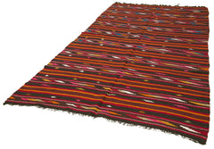 Striped Kilim Beyaz Çizgili Keçi Tüyü El Dokuma Halısı 180x321 Agacan