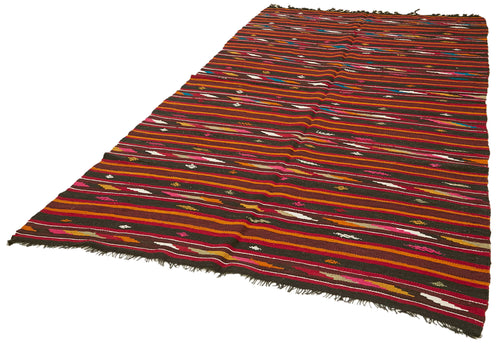 Striped Kilim Beyaz Çizgili Keçi Tüyü El Dokuma Halısı 180x321 Agacan