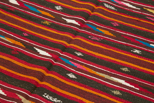 Striped Kilim Beyaz Çizgili Keçi Tüyü El Dokuma Halısı 180x321 Agacan