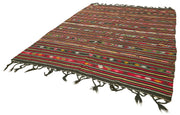Striped Kilim Beyaz Çizgili Keçi Tüyü El Dokuma Halısı 235x337 Agacan