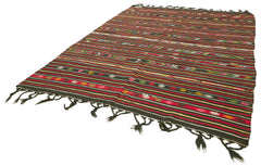 Striped Kilim Beyaz Çizgili Keçi Tüyü El Dokuma Halısı 235x337 Agacan