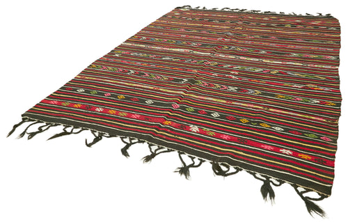 Striped Kilim Beyaz Çizgili Keçi Tüyü El Dokuma Halısı 235x337 Agacan