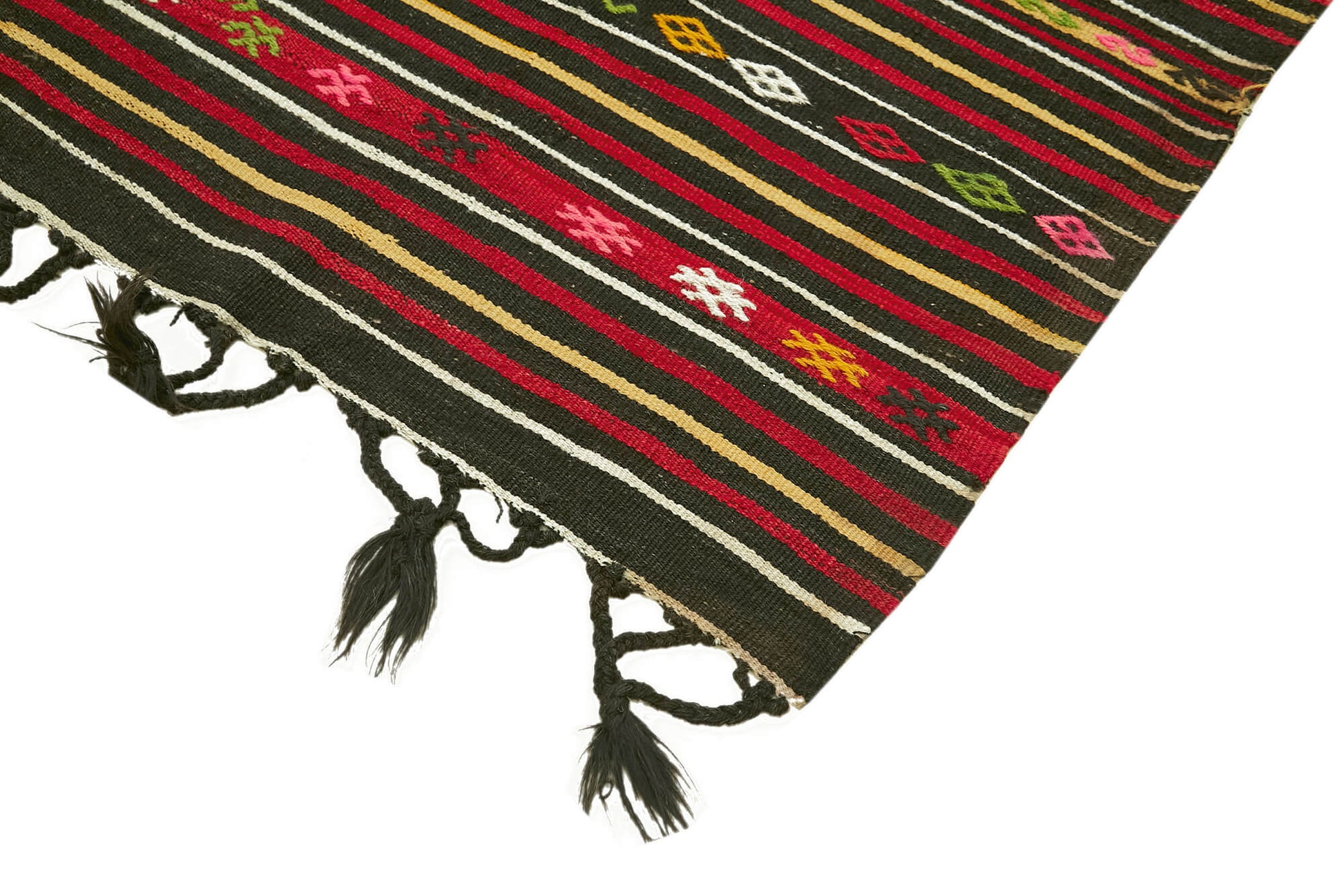 Striped Kilim Beyaz Çizgili Keçi Tüyü El Dokuma Halısı 235x337 Agacan