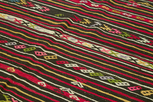 Striped Kilim Beyaz Çizgili Keçi Tüyü El Dokuma Halısı 235x337 Agacan