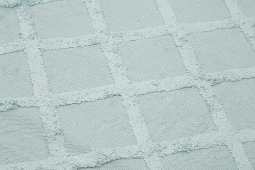 Nepal Geometric Mavi Geometrik Yün Pamuk El Dokuma Halısı 244x305 Agacan