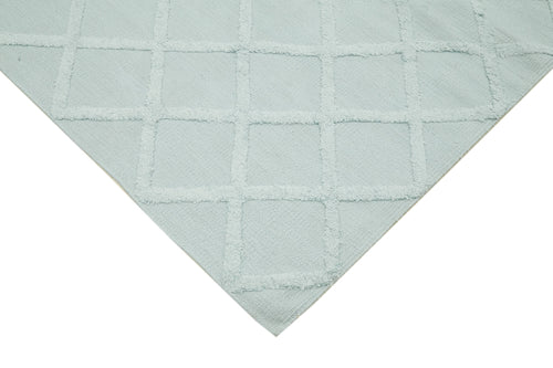 Nepal Geometric Mavi Geometrik Yün Pamuk El Dokuma Halısı 244x305 Agacan