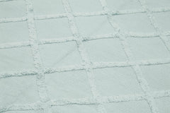 Nepal Geometric Mavi Geometrik Yün Pamuk El Dokuma Halısı 244x305 Agacan