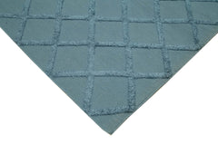 Nepal Geometric Mavi Geometrik Yün Pamuk El Dokuma Halısı 244x305 Agacan