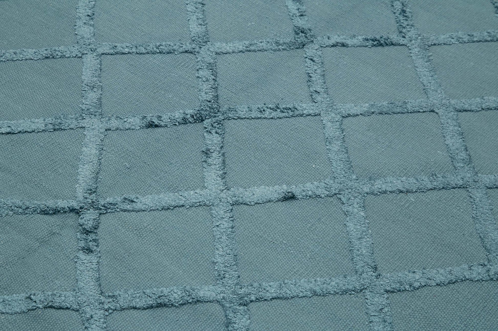 Nepal Geometric Mavi Geometrik Yün Pamuk El Dokuma Halısı 244x305 Agacan