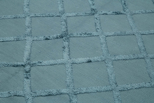 Nepal Geometric Mavi Geometrik Yün Pamuk El Dokuma Halısı 244x305 Agacan