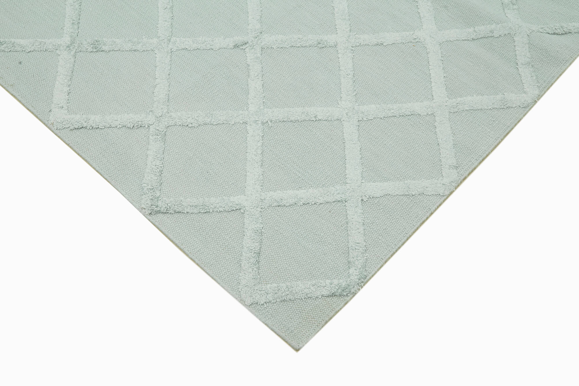 Nepal Geometric Mavi Geometrik Yün Pamuk El Dokuma Halısı 244x305 Agacan