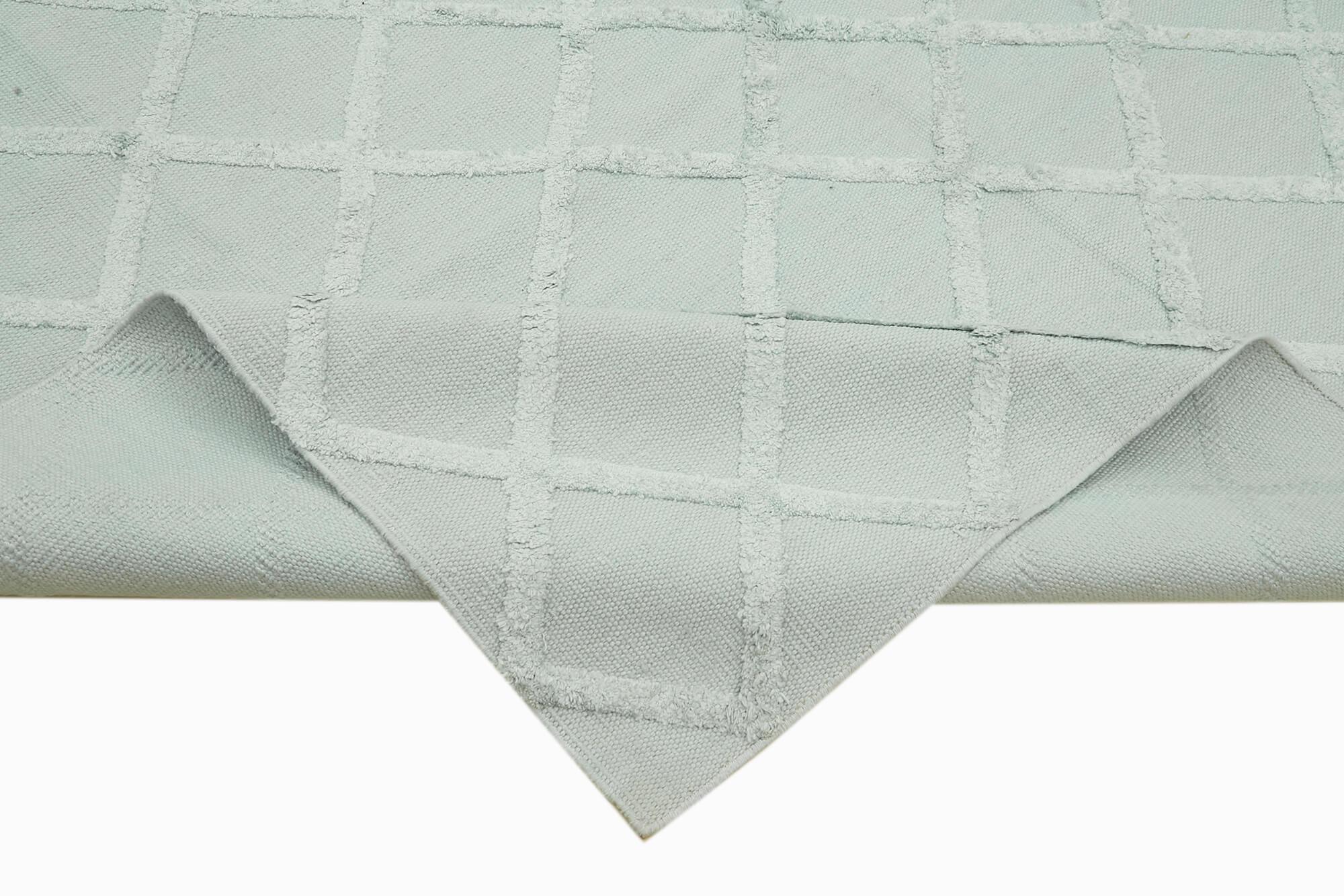 Nepal Geometric Mavi Geometrik Yün Pamuk El Dokuma Halısı 244x305 Agacan