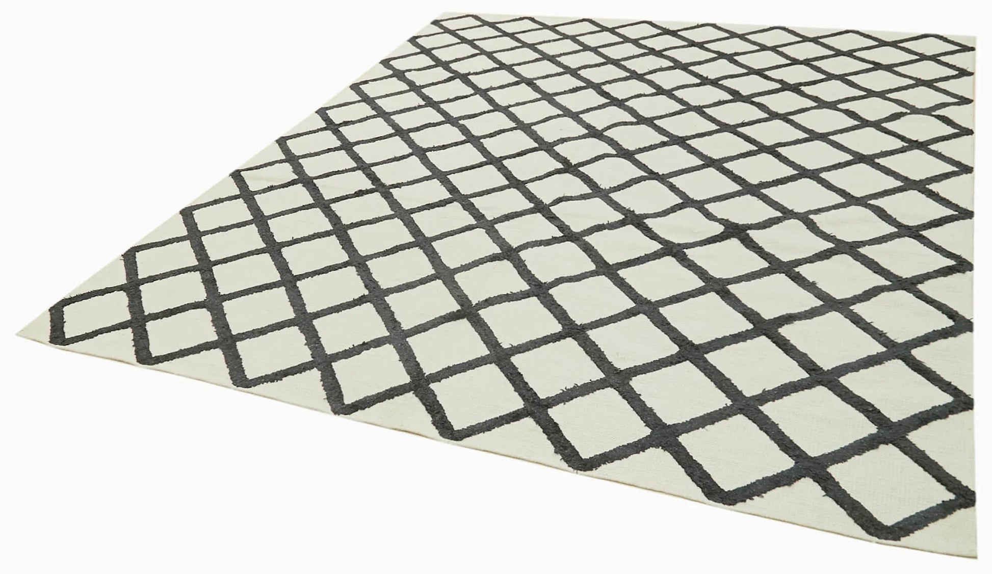 Nepal Geometric Bej Geometrik Yün Pamuk El Dokuma Halısı 244x305 Agacan