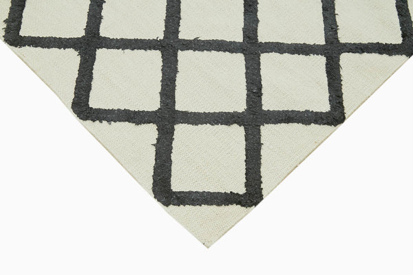 Nepal Geometric Bej Geometrik Yün Pamuk El Dokuma Halısı 244x305 Agacan