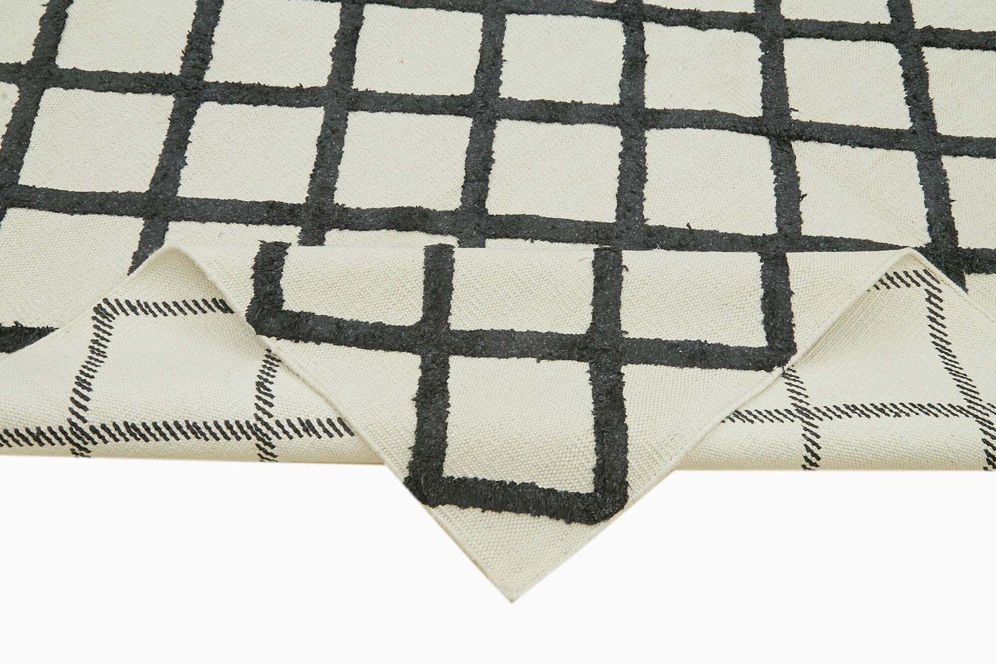 Nepal Geometric Bej Geometrik Yün Pamuk El Dokuma Halısı 244x305 Agacan
