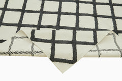 Nepal Geometric Bej Geometrik Yün Pamuk El Dokuma Halısı 244x305 Agacan