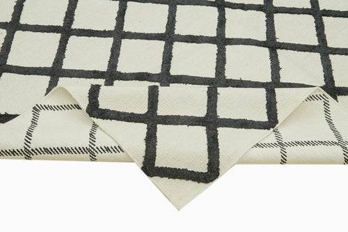 Nepal Geometric Bej Geometrik Yün Pamuk El Dokuma Halısı 244x305 Agacan