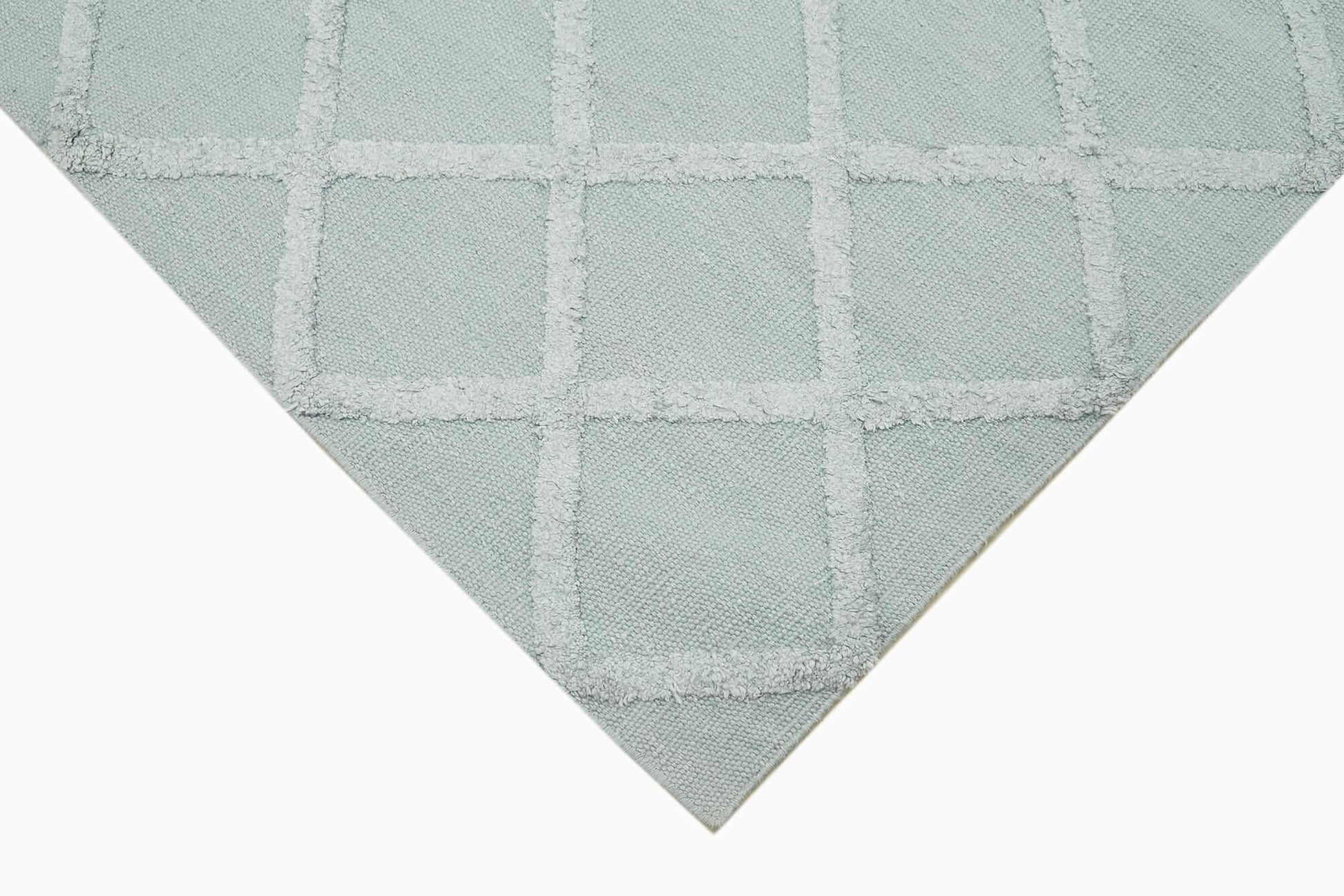 Nepal Geometric Mavi Geometrik Yün Pamuk El Dokuma Halısı 244x305 Agacan