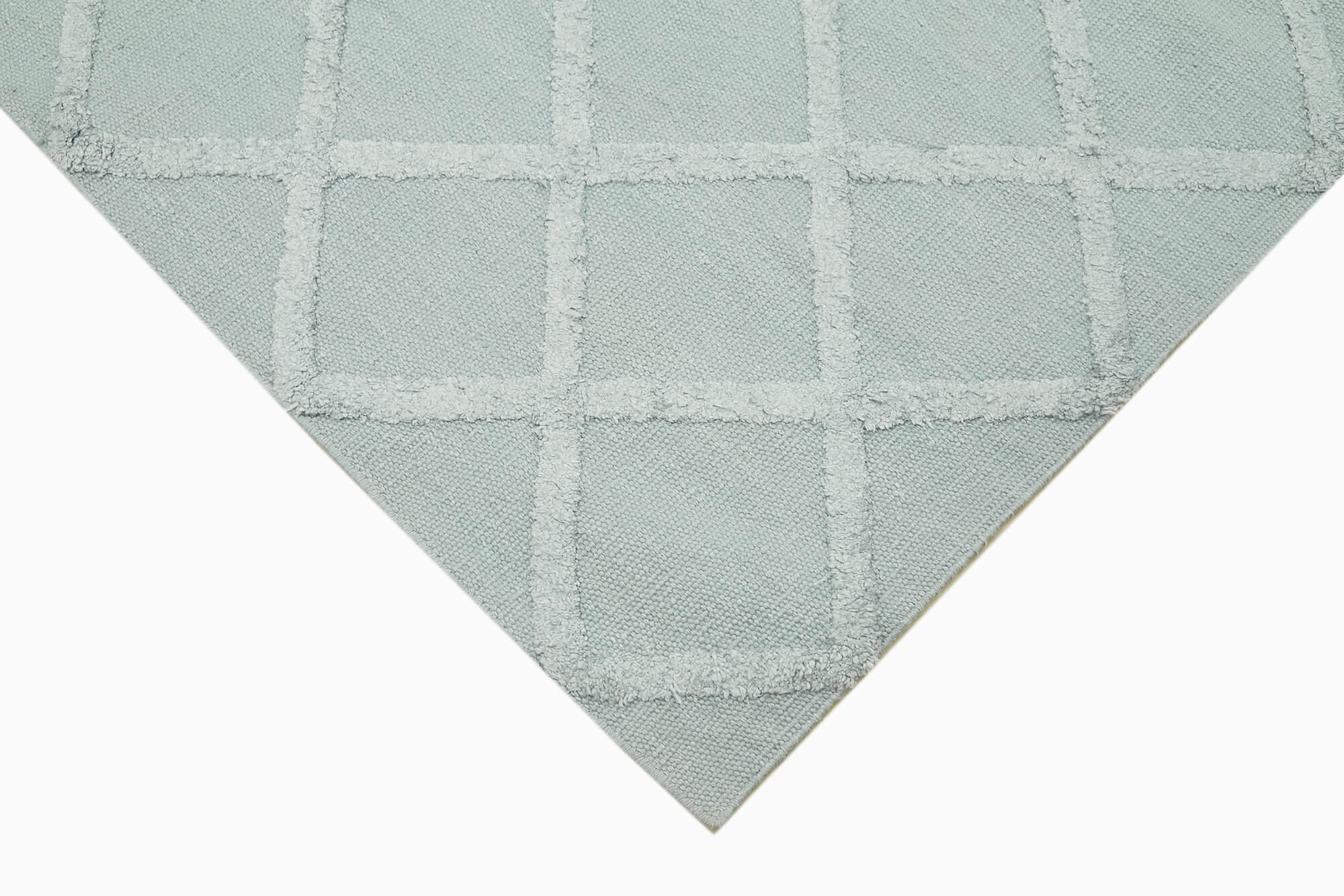 Nepal Geometric Mavi Geometrik Yün Pamuk El Dokuma Halısı 244x305 Agacan