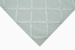 Nepal Geometric Mavi Geometrik Yün Pamuk El Dokuma Halısı 244x305 Agacan