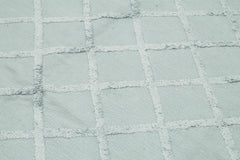 Nepal Geometric Mavi Geometrik Yün Pamuk El Dokuma Halısı 244x305 Agacan