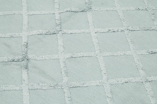 Nepal Geometric Mavi Geometrik Yün Pamuk El Dokuma Halısı 244x305 Agacan