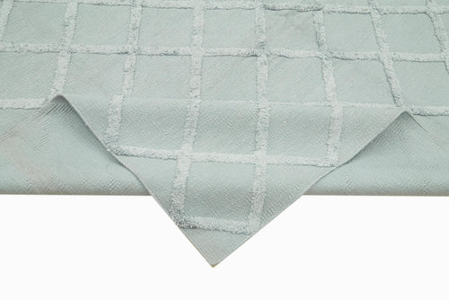 Nepal Geometric Mavi Geometrik Yün Pamuk El Dokuma Halısı 244x305 Agacan