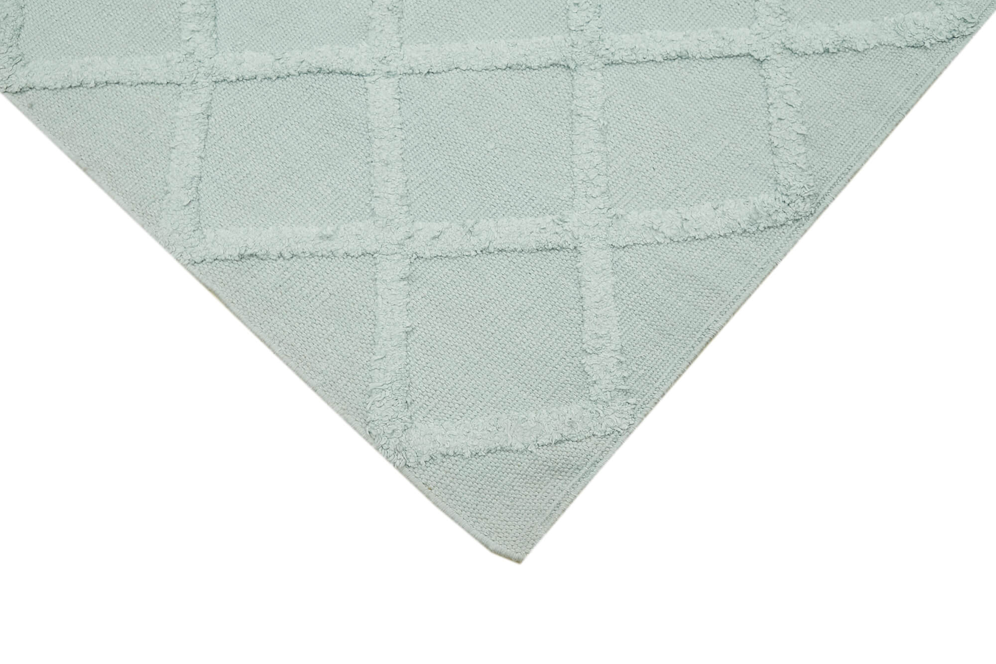 Nepal Geometric Mavi Geometrik Yün Pamuk El Dokuma Halısı 244x305 Agacan