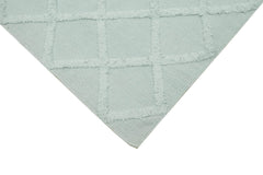 Nepal Geometric Mavi Geometrik Yün Pamuk El Dokuma Halısı 244x305 Agacan