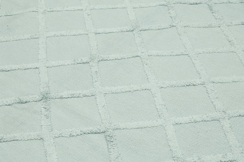 Nepal Geometric Mavi Geometrik Yün Pamuk El Dokuma Halısı 244x305 Agacan