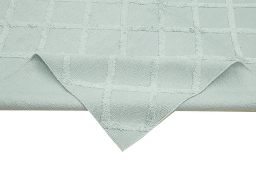 Nepal Geometric Mavi Geometrik Yün Pamuk El Dokuma Halısı 244x305 Agacan