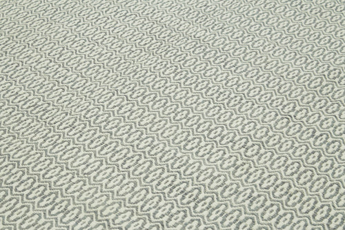 Nepal Geometric Gri Geometrik Yün Pamuk El Dokuma Halısı 274x366 Agacan