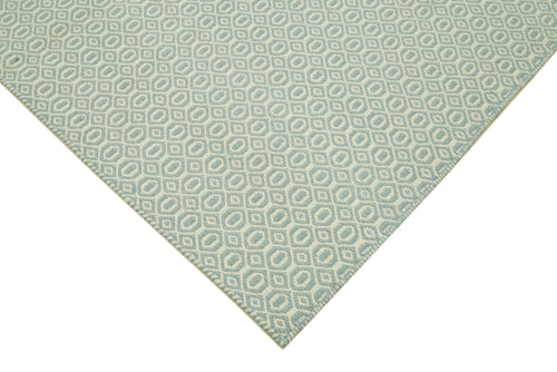 Nepal Geometric Mavi Geometrik Yün Pamuk El Dokuma Halısı 274x366 Agacan