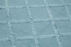 Nepal Geometric Mavi Geometrik Yün Pamuk El Dokuma Halısı 244x305 Agacan