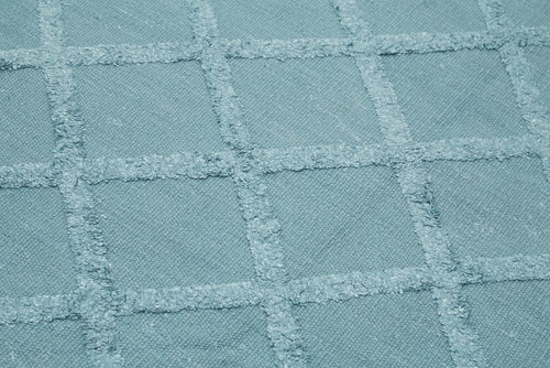 Nepal Geometric Mavi Geometrik Yün Pamuk El Dokuma Halısı 244x305 Agacan