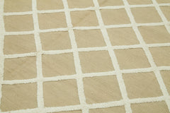 Nepal Geometric Bej Geometrik Yün Pamuk El Dokuma Halısı 244x305 Agacan