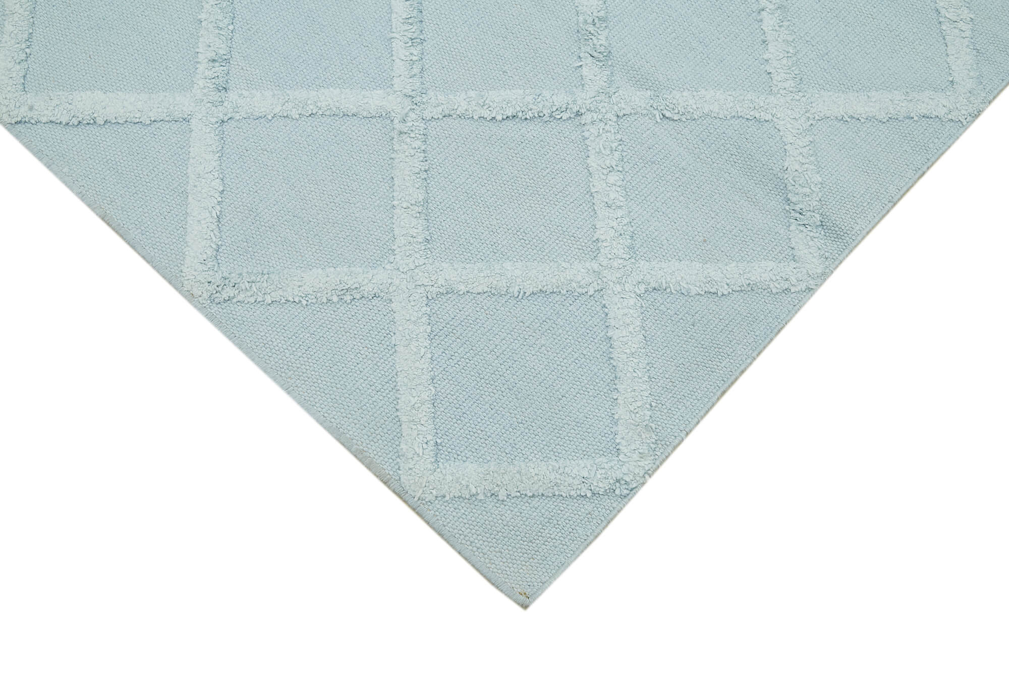 Nepal Geometric Mavi Geometrik Yün Pamuk El Dokuma Halısı 183x274 Agacan