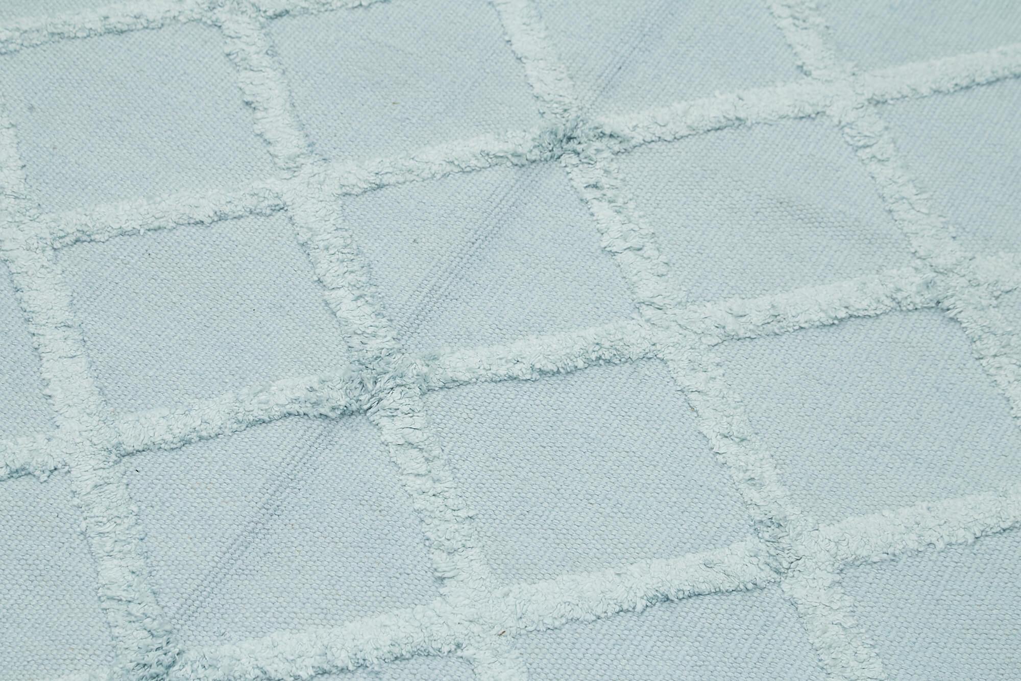Nepal Geometric Mavi Geometrik Yün Pamuk El Dokuma Halısı 183x274 Agacan