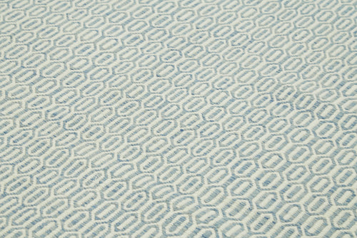 Nepal Geometric Mavi Geometrik Yün Pamuk El Dokuma Halısı 244x305 Agacan