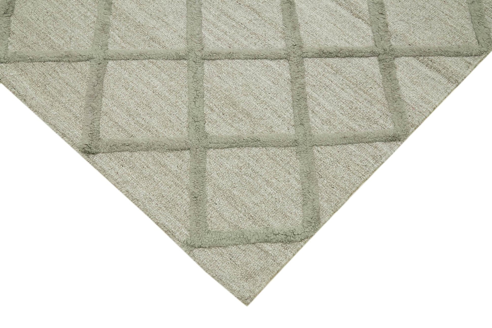 Nepal Geometric Gri Geometrik Yün Pamuk El Dokuma Halısı 274x365 Agacan