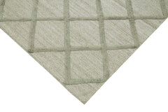 Nepal Geometric Gri Geometrik Yün Pamuk El Dokuma Halısı 274x365 Agacan